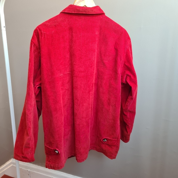 Red corduroy jacket with plaid lining - Picture 14 of 15